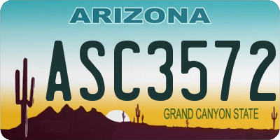 AZ license plate ASC3572
