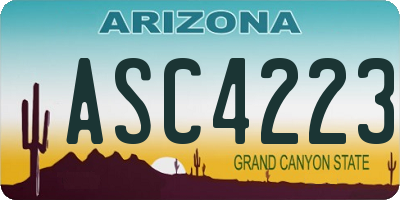 AZ license plate ASC4223