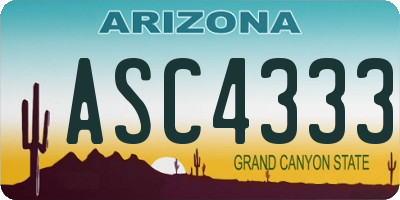 AZ license plate ASC4333