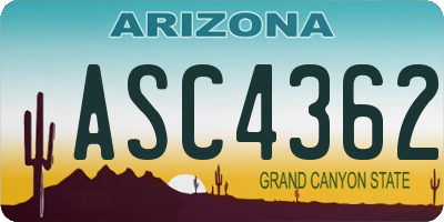 AZ license plate ASC4362
