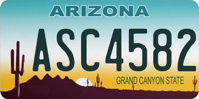 AZ license plate ASC4582