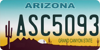 AZ license plate ASC5093