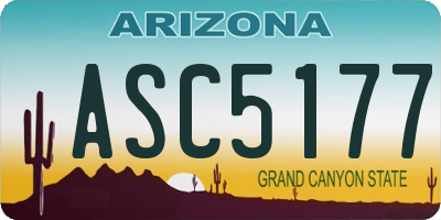 AZ license plate ASC5177