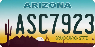 AZ license plate ASC7923