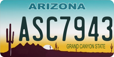 AZ license plate ASC7943