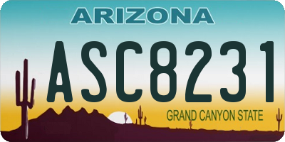 AZ license plate ASC8231
