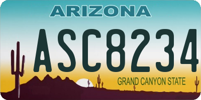 AZ license plate ASC8234
