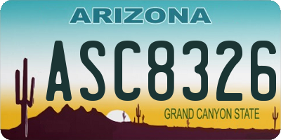 AZ license plate ASC8326