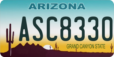 AZ license plate ASC8330