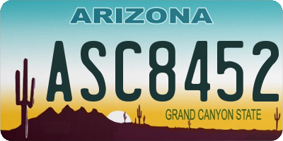 AZ license plate ASC8452