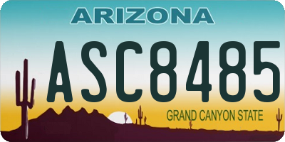 AZ license plate ASC8485
