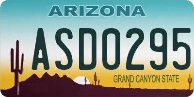 AZ license plate ASD0295