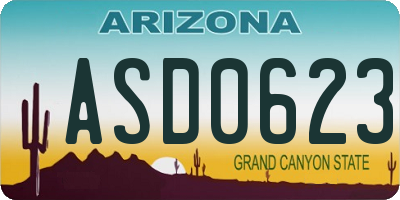 AZ license plate ASD0623