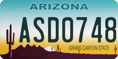 AZ license plate ASD0748