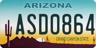 AZ license plate ASD0864