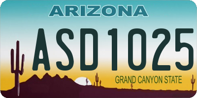 AZ license plate ASD1025