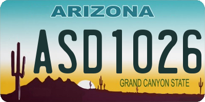 AZ license plate ASD1026