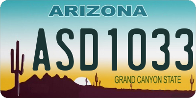 AZ license plate ASD1033