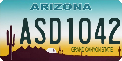 AZ license plate ASD1042