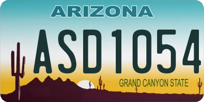 AZ license plate ASD1054