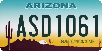 AZ license plate ASD1061