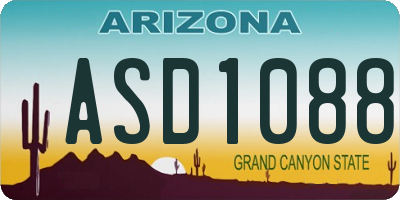 AZ license plate ASD1088