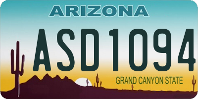 AZ license plate ASD1094