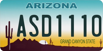 AZ license plate ASD1110