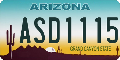 AZ license plate ASD1115