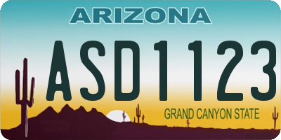 AZ license plate ASD1123