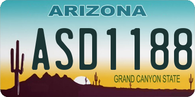 AZ license plate ASD1188