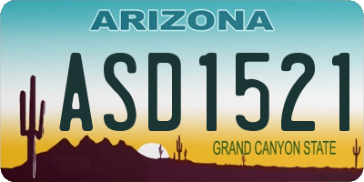 AZ license plate ASD1521