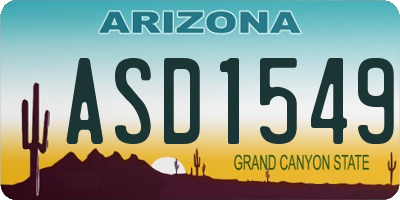 AZ license plate ASD1549