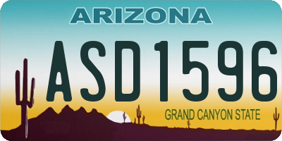 AZ license plate ASD1596