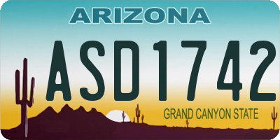 AZ license plate ASD1742