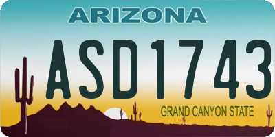 AZ license plate ASD1743