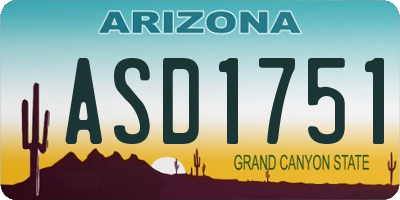 AZ license plate ASD1751