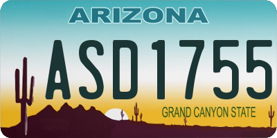 AZ license plate ASD1755