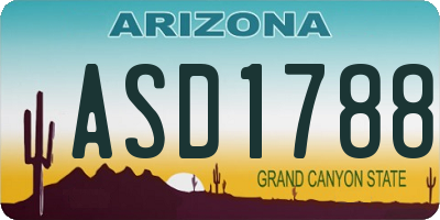 AZ license plate ASD1788