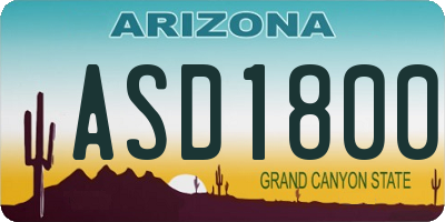 AZ license plate ASD1800