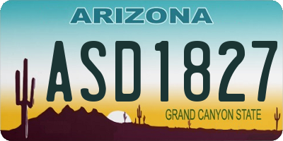 AZ license plate ASD1827