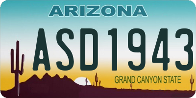 AZ license plate ASD1943
