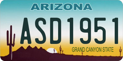 AZ license plate ASD1951