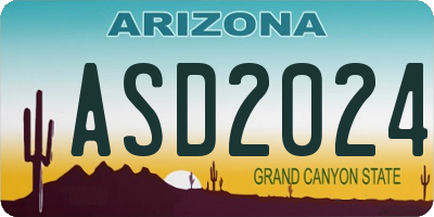 AZ license plate ASD2024