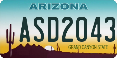AZ license plate ASD2043