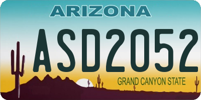 AZ license plate ASD2052