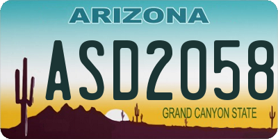 AZ license plate ASD2058