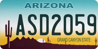 AZ license plate ASD2059