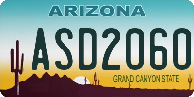 AZ license plate ASD2060