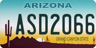 AZ license plate ASD2066
